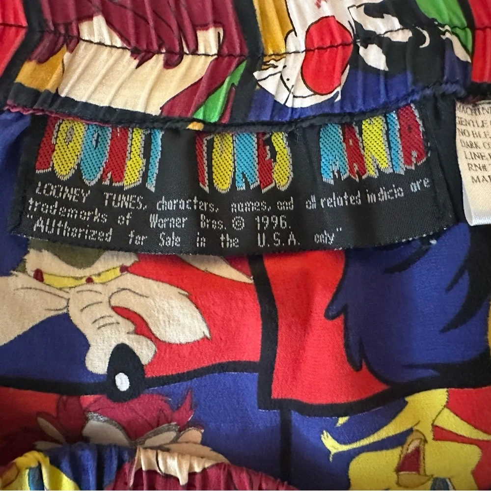 Looney Tunes‎ Mania Vintage 1996 100% Silk Lightweight Boxers Shorts *Flaw* L